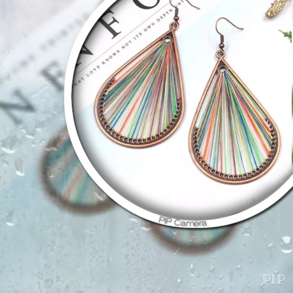 Multicolor Teardrop Earrings - Picture 1 of 3